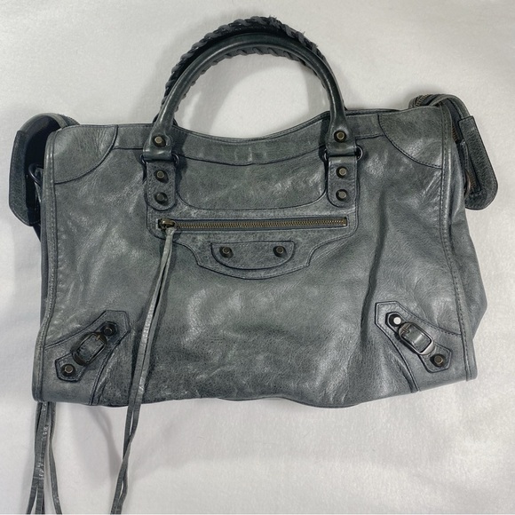 2009 Balenciaga The City Bag 115748 Anthracite 2Way Tote Lambskin - Picture 16 of 16